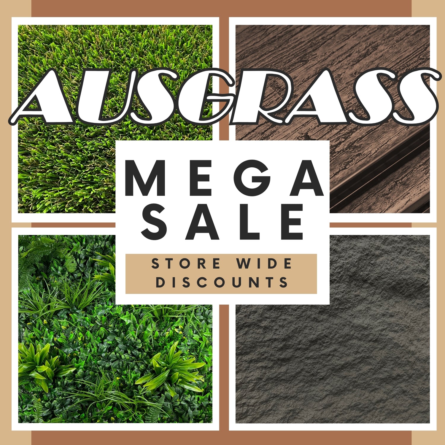 ausgrass artificial grass fake turf synthetic lawn fake decking composite deck fake wood marble stone fake stone tiles garden walls artificial plants fake green wall