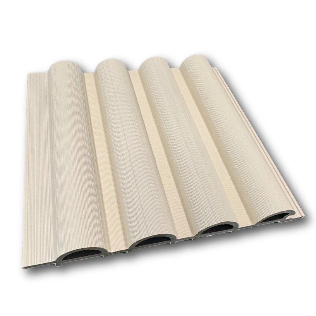 Luxury Round Cladding 2.9m length - White - composite cladding – Ausgrass