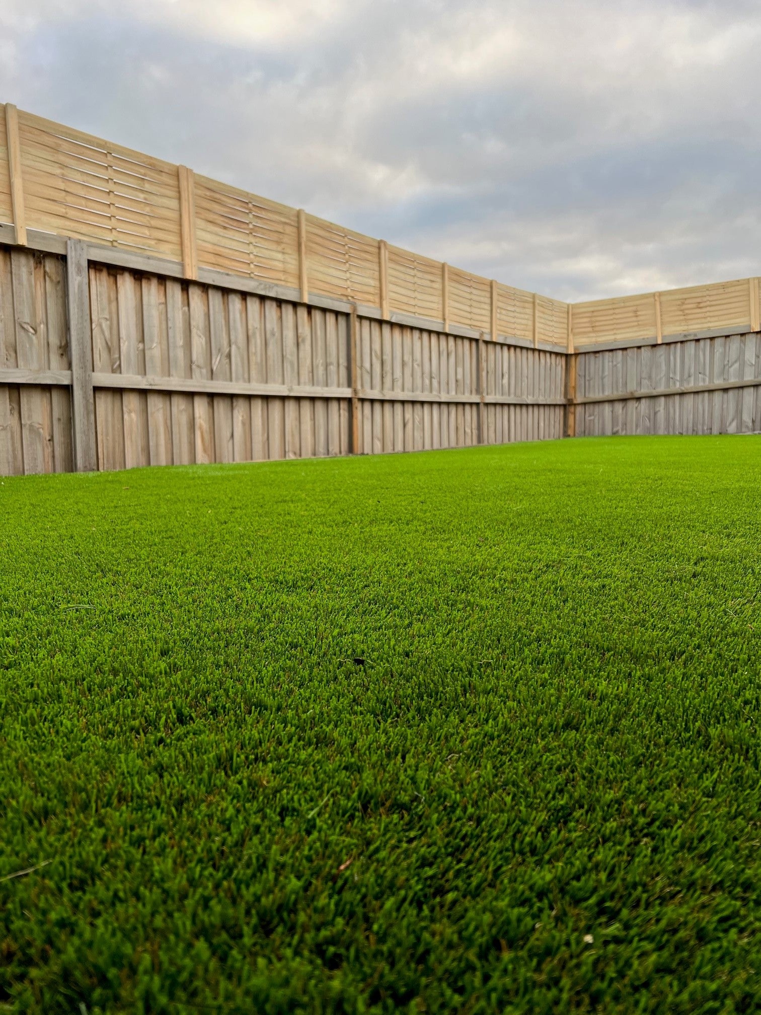 Backyard before artificial grass installation