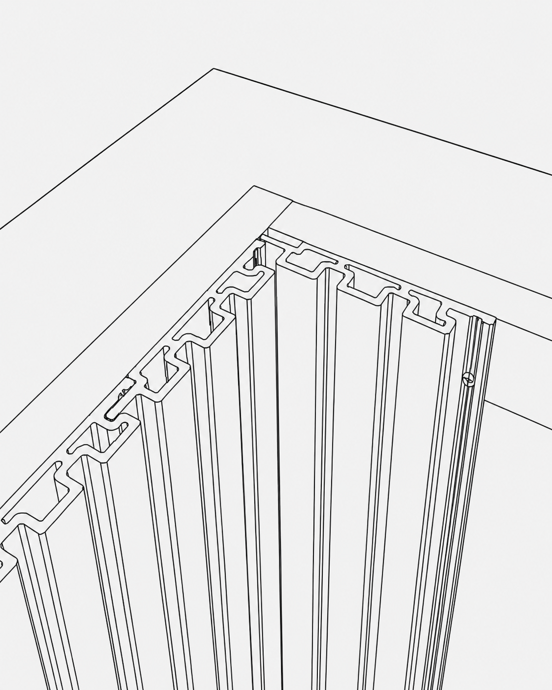 Continue onto another wall - corner transition detail