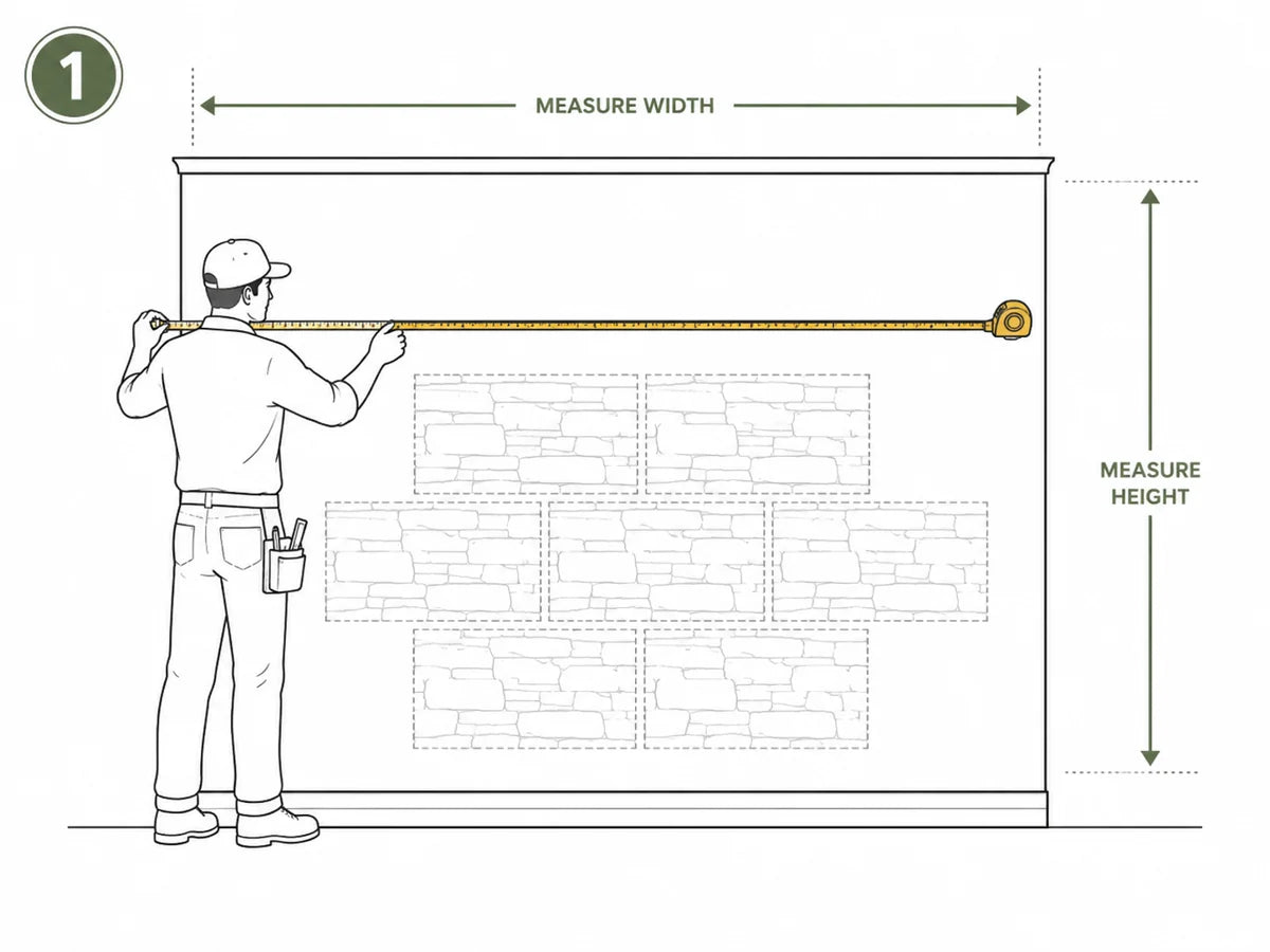 Step 1 measurement and dry layout guide