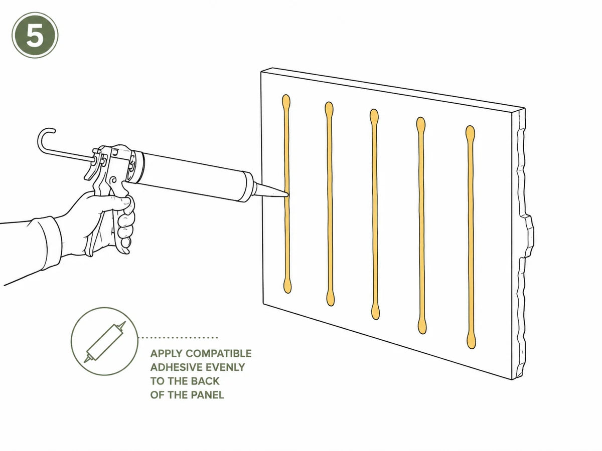 Step 5 adhesive application guide