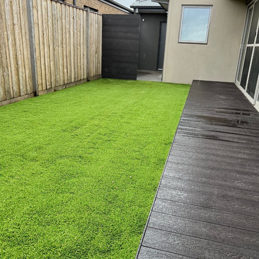 Backyard before artificial grass installation