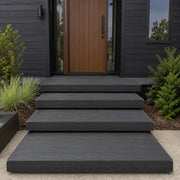 everwood black fake decking steps with front door landing