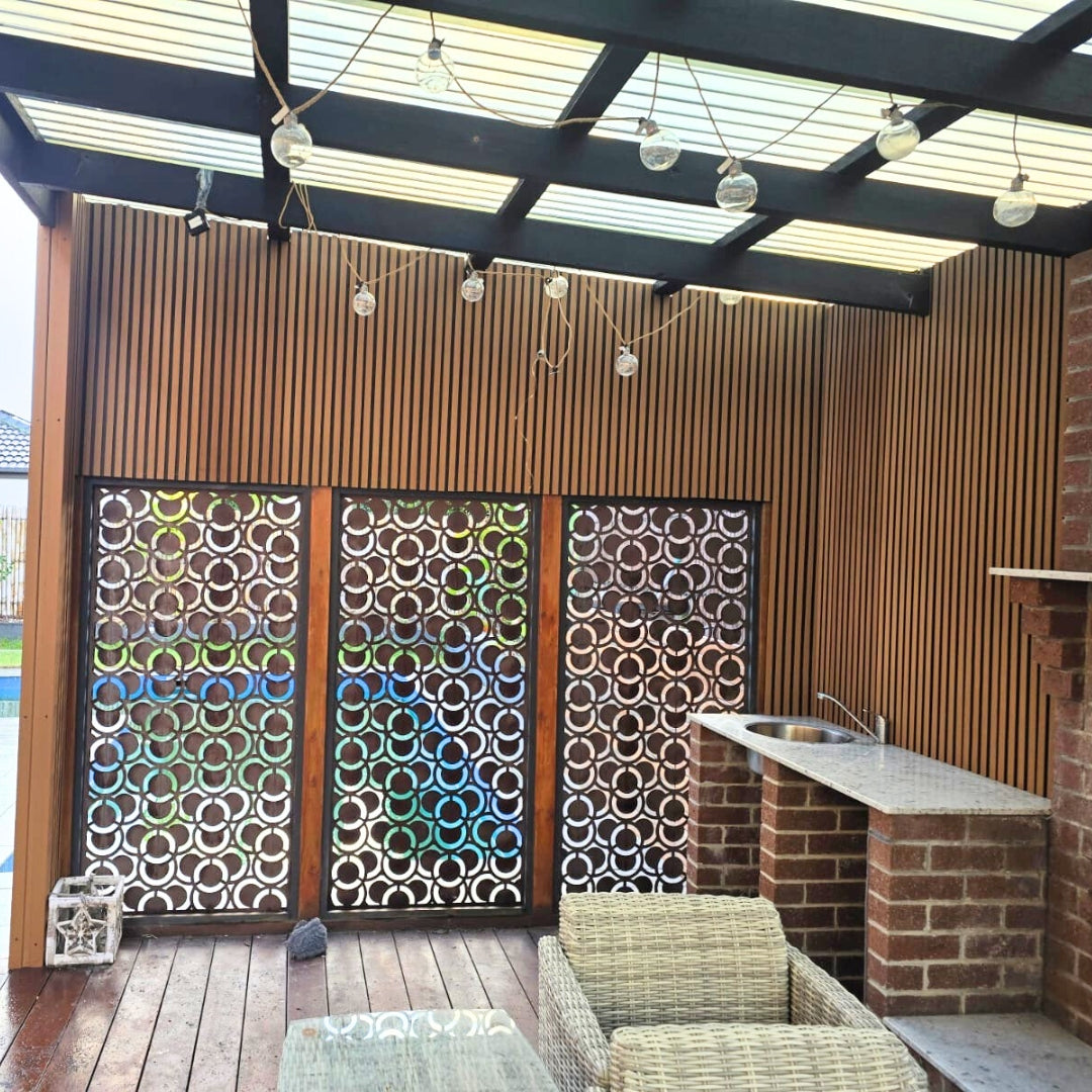 large exterior teak brown cladding