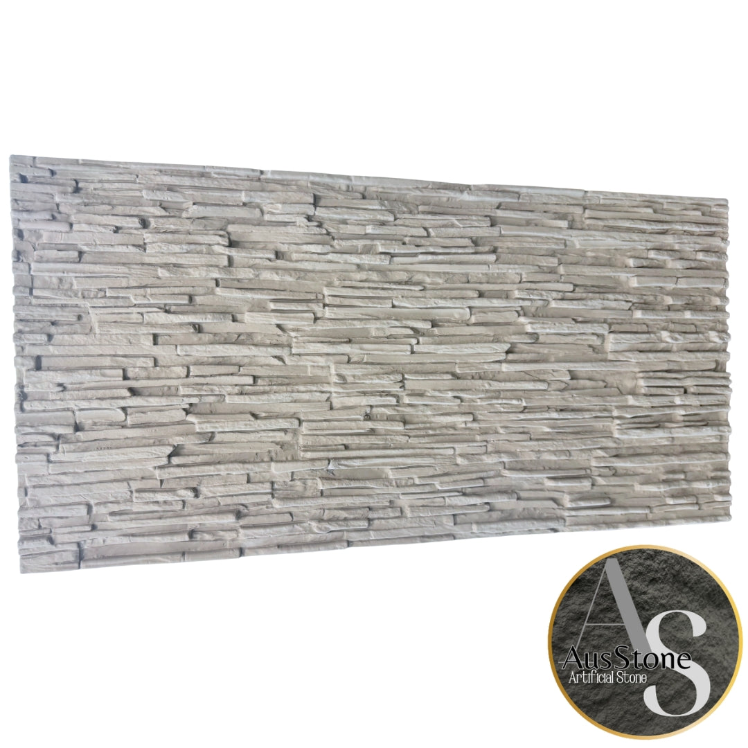 cement grey stack stone wall tile