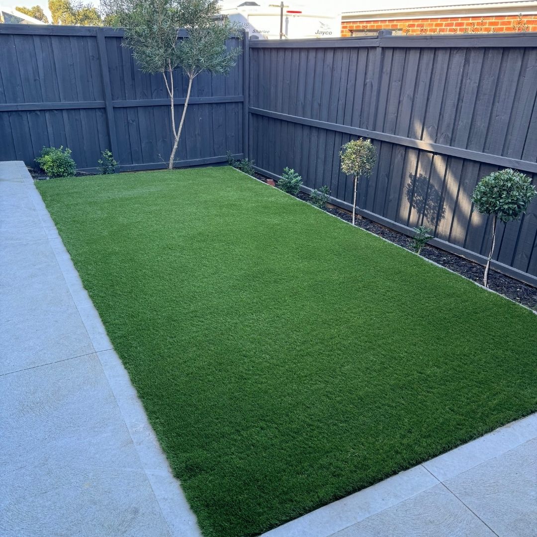 Backyard before artificial grass installation