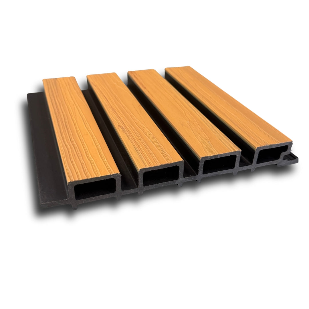 texted oak composite wall cladding