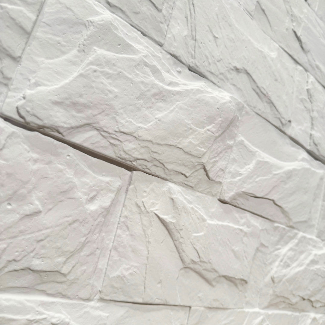 slate stone brick wall cladding white