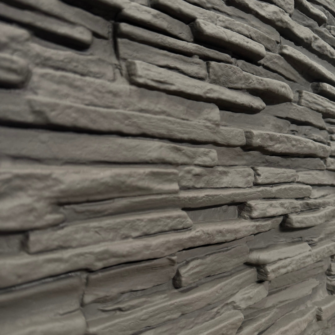 stack stone artificial stone wall cladding black